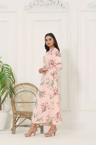 FLORYN - PASTEL PINK LONG DRESS