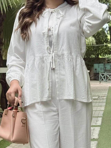 VANILLA - WHITE FRONT TIE TOP