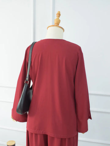 RAVELLE - MAROON TOP