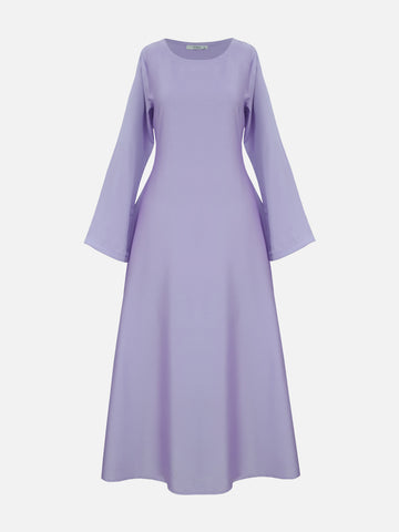 ELYSIA - LILAC SILK CAPE DRESS