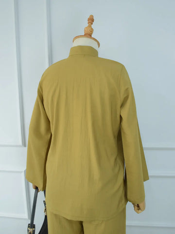 LIYANG - OLIVE MUSTARD MANDARIN CO-ORD