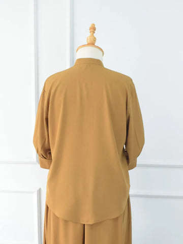 ZINNIA - MUSTARD OVERSIZED BUTTON DOWN SHIRT