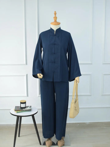 YULAN - DARK BLUE MANDARIN CO-ORD