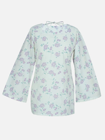 LILAC FLORA - WHITE FLORAL CORSET KURTI