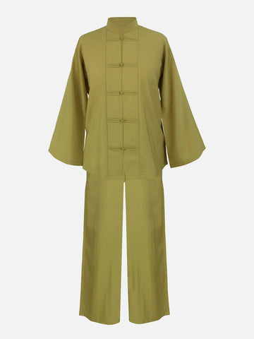 LIYANG - OLIVE MUSTARD MANDARIN CO-ORD