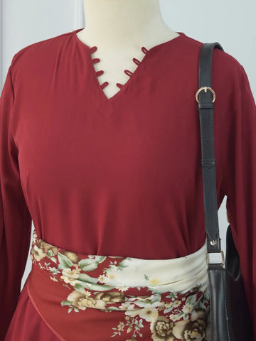 RAVELLE - MAROON TOP