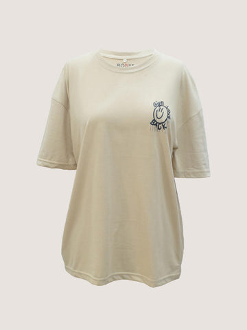 GIVE LOVE BACK - BEIGE OVERSIZED T-SHIRT