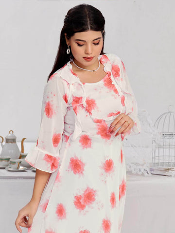 ROSIE - PINK FLORAL LONG DRESS