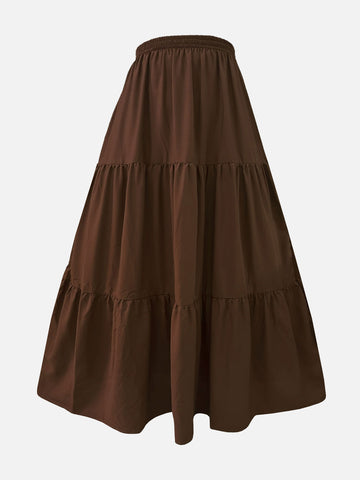 MOCHA - DARK BROWN 3 TIERED SKIRT