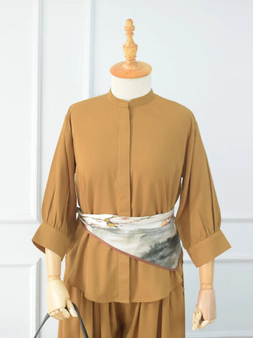 ZINNIA - MUSTARD OVERSIZED BUTTON DOWN SHIRT