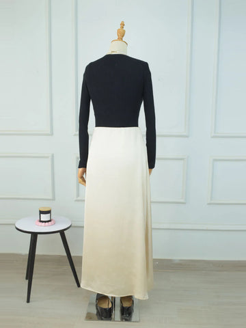 AMORIE - BEIGE A-LINE SILK SKIRT