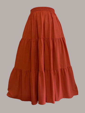 PUMPKIN - DARK ORANGE 3 TIERED SKIRT