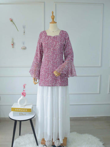 INARA - MAUVE FLORAL FAIRY KURTI