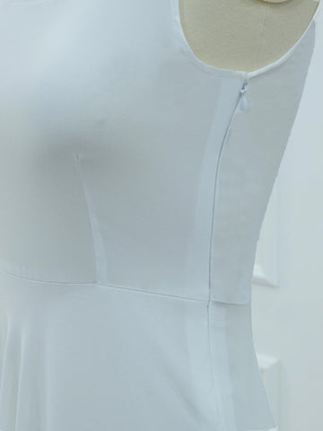 CLARA - WHITE SLEEVELESS LONG DRESS