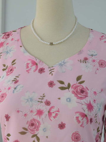 NAYARA - LIGHT PINK FLORAL FAIRY KURTI