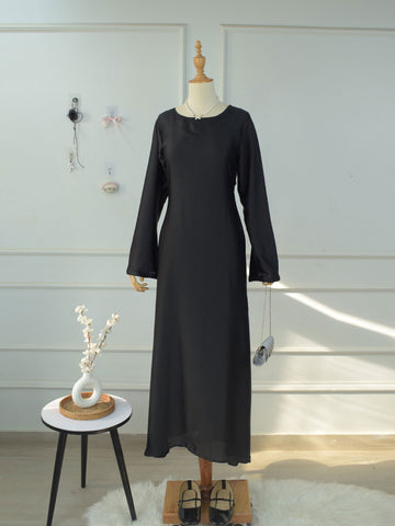 VALENCIA - BLACK SILK CAPE DRESS