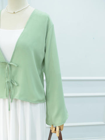 MINT AFFAIR - FRONT TIE MODEST COVERUP TOP