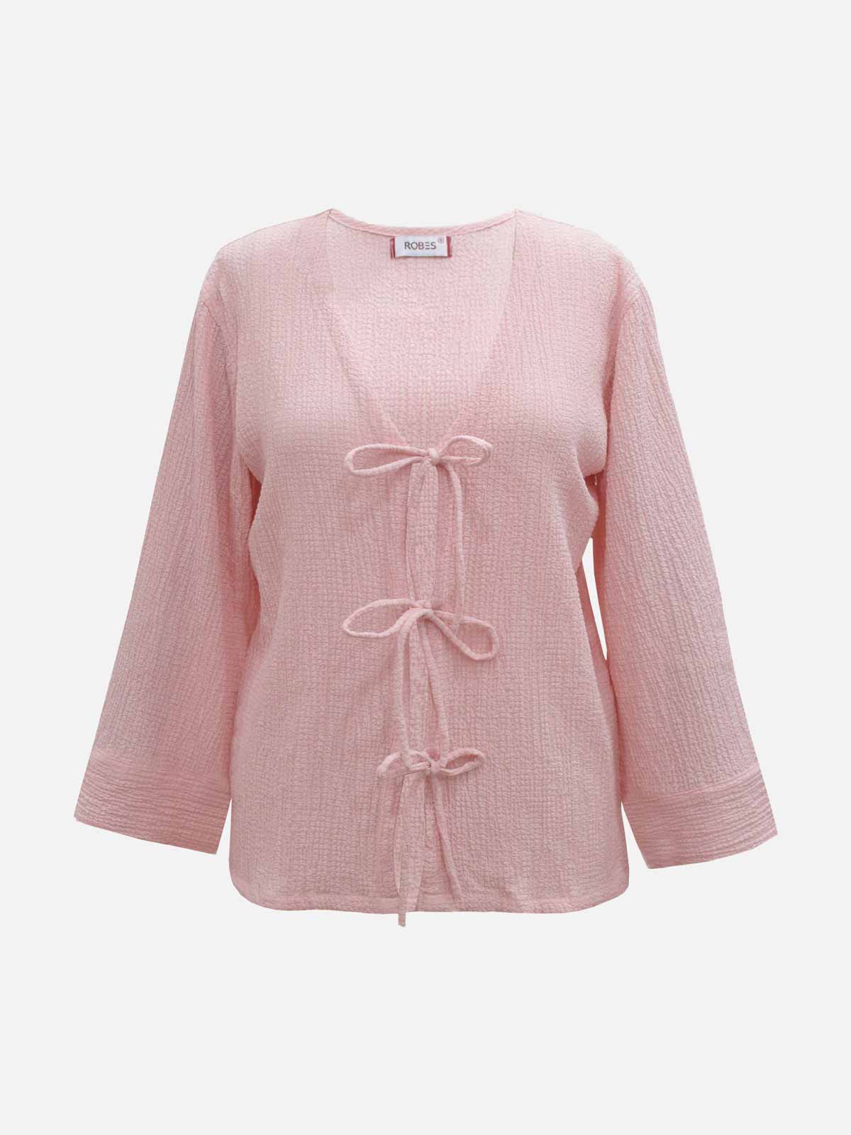 SOFT BLUSH - PASTEL PINK FRONT TIE TOP