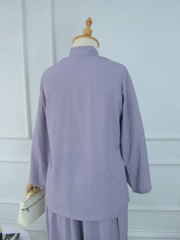 YUNA - LILAC MANDARIN TOP