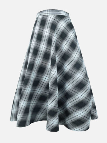 ASHEN WHITE - BLACK & WHITE CHECKERED SKIRT