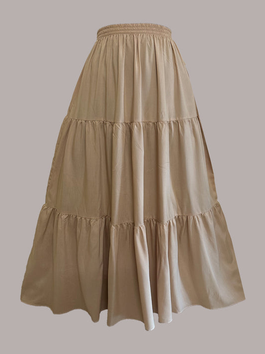 HAZELNUT - BEIGE 3 TIERED SKIRT