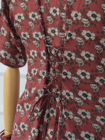 ROSE BLOOM - MAROON FLORAL CORSET KURTI