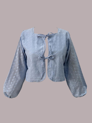 FELIA - BLUE TIE FRONT CUTWORK COVERUP