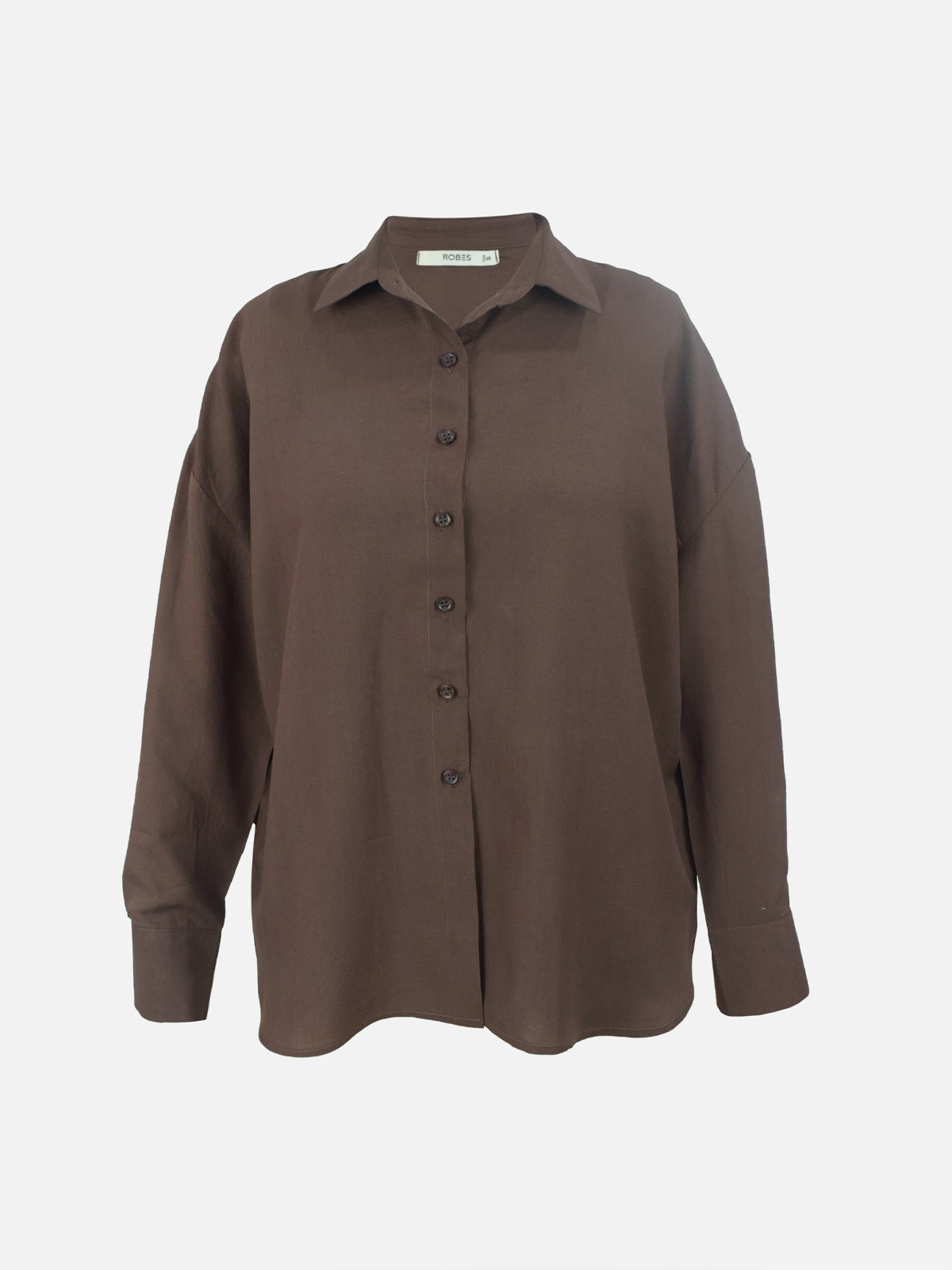 ESPRESSO - BROWN OVERSIZED BUTTON-DOWN SHIRT
