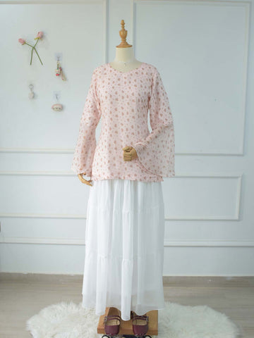 CALISTA - PEACHY PINK HEART PRINTED FAIRY KURTI