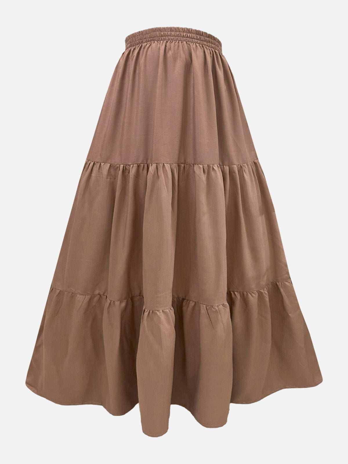 WARM TOFFEE - CAMEL BROWN 3 TIERED SKIRT