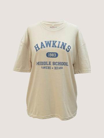 HAWKINS - BEIGE OVERSIZED T-SHIRT