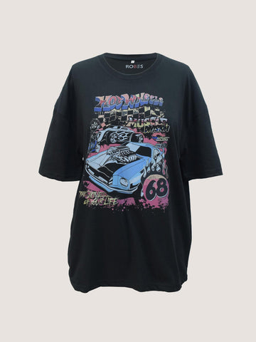 HOT WHEELS - BLACK OVERSIZED T-SHIRT