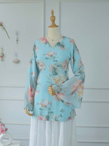 ALARA - AQUA BLUE FLORAL FAIRY KURTI