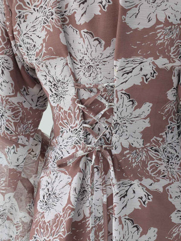 BRUNELIA - PINKISH BROWN FLORAL FAIRY KURTI