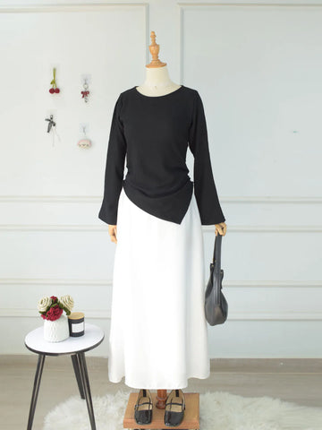 IVORIE - WHITE A-LINE SILK SKIRT