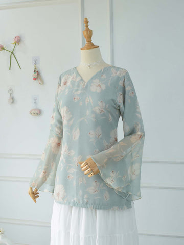 ALTHEA - LIGHT SEA GREEN FLORAL FAIRY KURTI