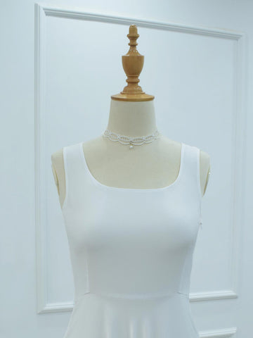 CLARA - WHITE SLEEVELESS LONG DRESS