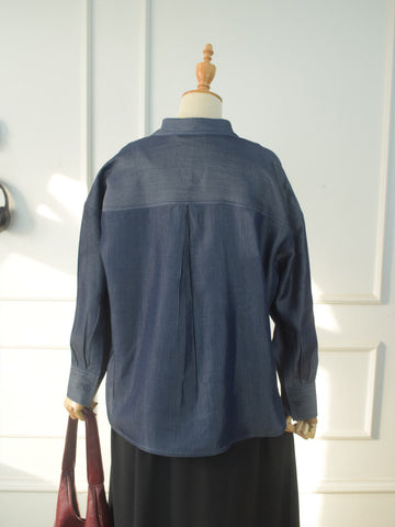 LUNEL - SOFT DENIM OVERSIZED BUTTON-DOWN SHIRT