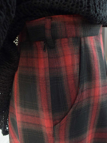BLACK SCARLET - RED & BLACK CHECKERED SKIRT