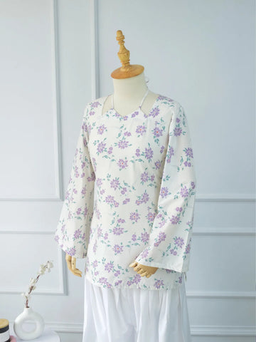 LILAC FLORA - WHITE FLORAL CORSET KURTI