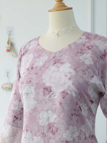 SERINA - MAUVE FLORAL FAIRY KURTI