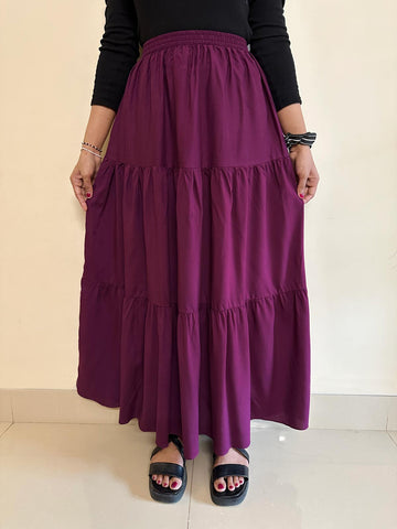 VIOLET DUSK - PURPLE 3 TIERED SKIRT