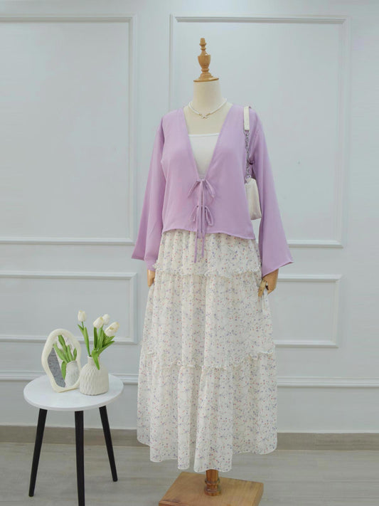 LILAC AFFAIR - FRONT TIE MODEST COVERUP TOP
