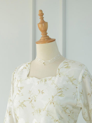 SOLENNE - PASTEL OLIVE FLORAL FAIRY KURTI