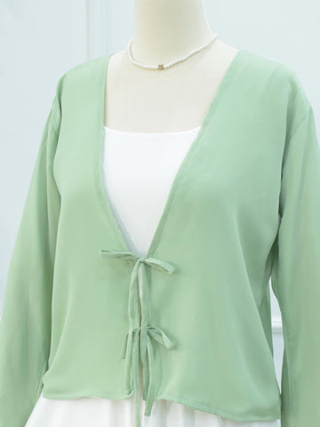 MINT AFFAIR - FRONT TIE MODEST COVERUP TOP