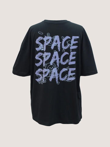 SPACE - BLACK OVERSIZED T-SHIRT