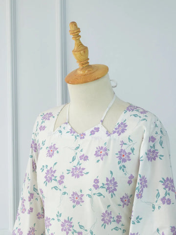 LILAC FLORA - WHITE FLORAL CORSET KURTI