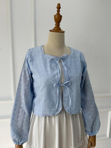 FELIA - BLUE TIE FRONT CUTWORK COVERUP