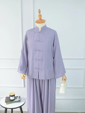 YUNA - LILAC MANDARIN TOP