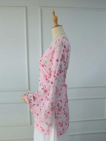 NAYARA - LIGHT PINK FLORAL FAIRY KURTI